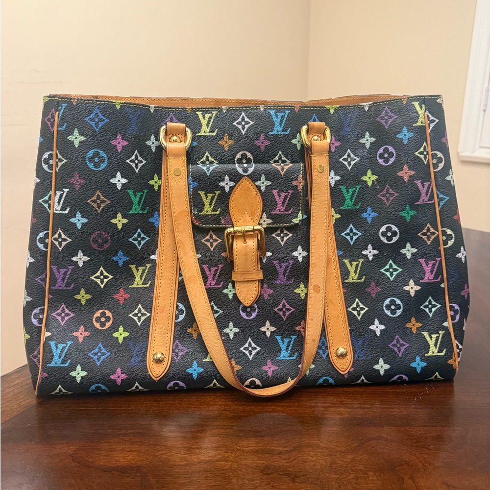 LOUIS VUITTON
Black Monogram Multicolore Aurelia GM Tote Bag